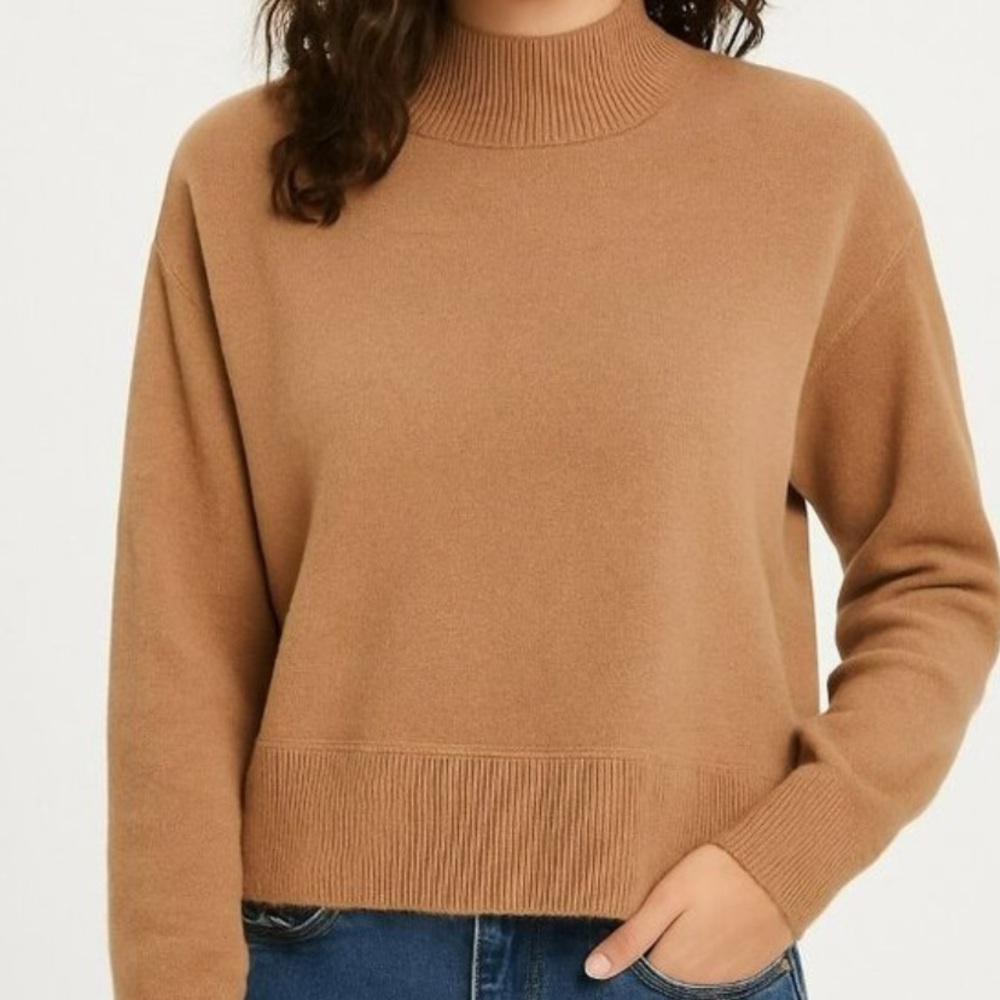 Women's Tan Sweater-Everlane wool and yak hair blend